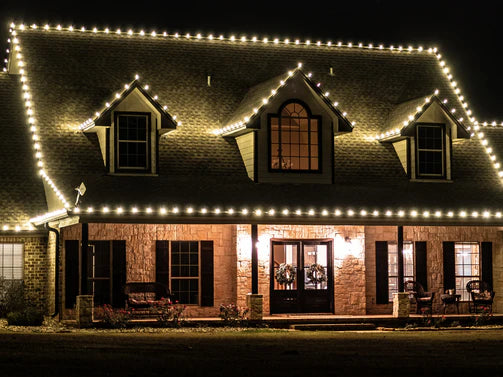 HolidayBros warm white Christmas light installation on home in State College and nearby areas